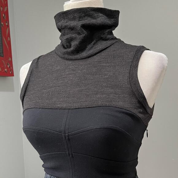 NEW Theory Wool Cotton Classic Tailored Structured Fit Flare Sleeveless Dress 0 - Picture 3 of 16